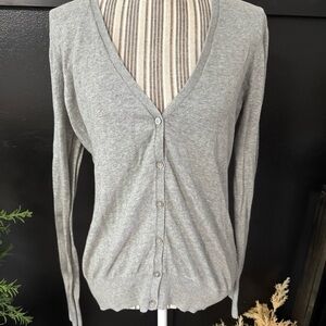 Women’s Large Old Navy Gray Cardigan Button Sweater Long Sleeve